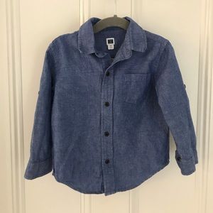 Janie and Jack boys cotton/linen button up shirt